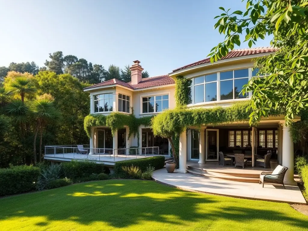 A serene image of a luxury villa in Yogyakarta, showcasing its traditional architecture and lush surroundings. The villa is part of MAI W's premium property offerings, highlighting the blend of culture and comfort.